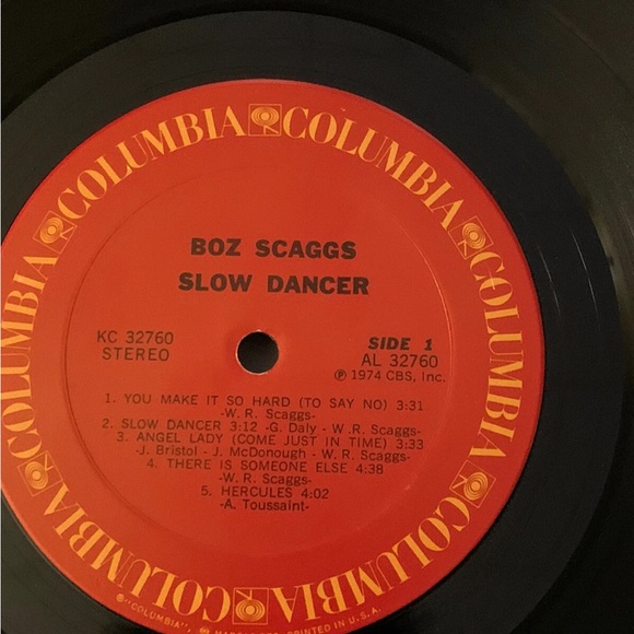 Boz Scaggs Slow Dancer Columbia Red Label Vinyl Record - Picture 4 of 7